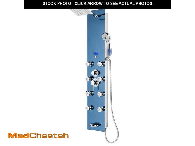 Lot 74-13816995 - Blue Ocean 52" Stainless Steel SPS392H Shower Panel Tower System with Rainfall Shower Head and 8 Adj...