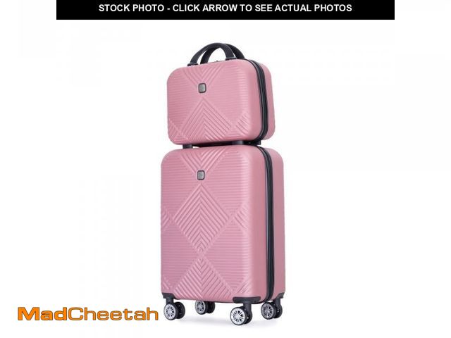 Lot 74-12157654 - Tripcomp Luggage Sets 2 Piece Suitcase Set (14/20/)Hardside Suitcase with Spinner Wheels Lightweight...