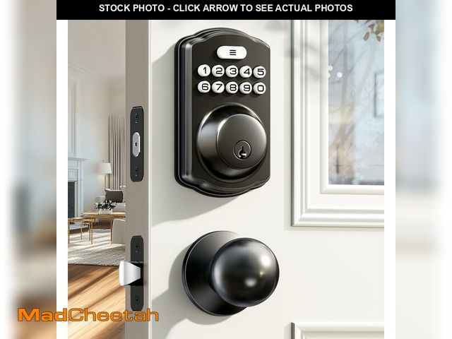 Lot 74-12883044 - Veise Keyless Entry Door Lock with 2 Knobs, Electronic Backlit Keypad Deadbolt with Handle Set, Auto...