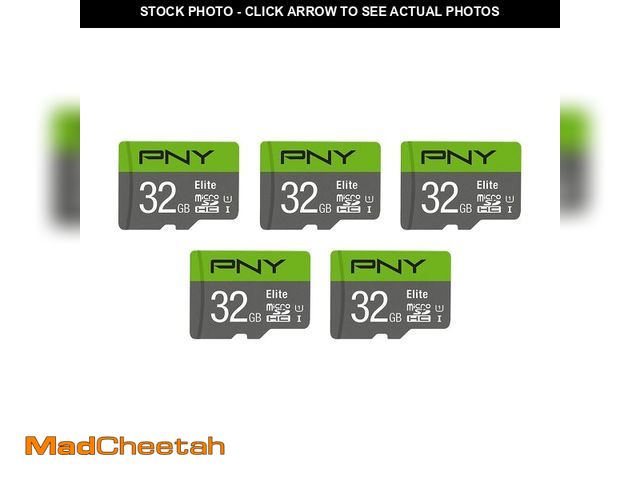 Lot 74-13628978 - PNY 32GB Elite Class 10 U1 microSDHC Flash Memory Card - 100MB/s, Full HD, UHS-I, Micro SD, 5 Count ...
