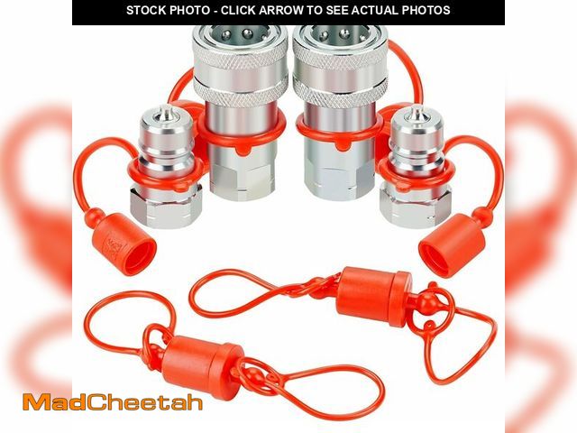 Lot 74-14206091 - ANCIMOON 3/8'' Ag Pioneer Hydraulic Quick Connect Coupler Fittings with Dust Cap - UNUSED