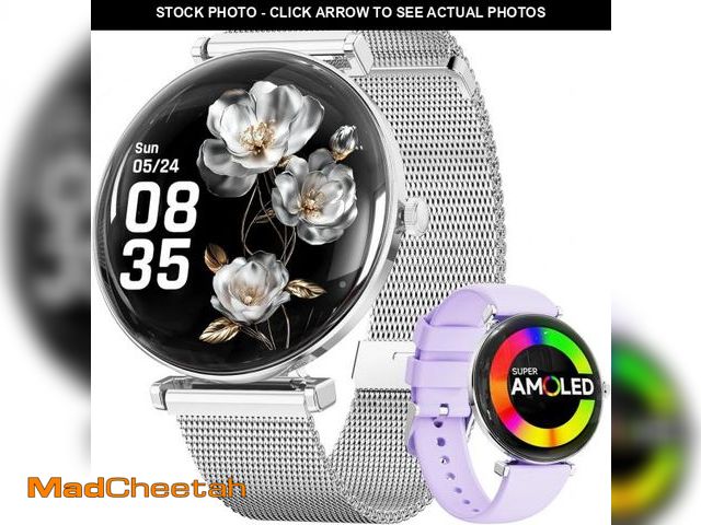 Lot 74-11909724 - Smart Watches for Men Women [Calls/2 Bands/Metal Thin Body] for Android iPhone Samsung Compatible,1....