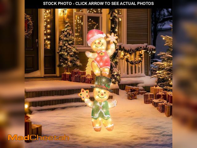 Lot 74-12836564 - DEORAB 48IN Tall Outdoor Light-up Gingerbread Man Decorations Christmas Indoor Lighted Lawn Patio Po...