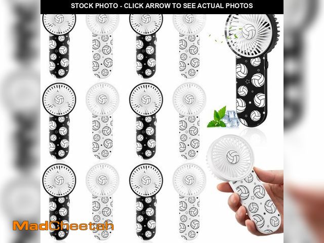 Lot 74-14336118 - Kittmip 12 Pcs Volleyball Team Gifts Mini Volleyball Handheld Fan Bulk Small Portable Battery Operat...