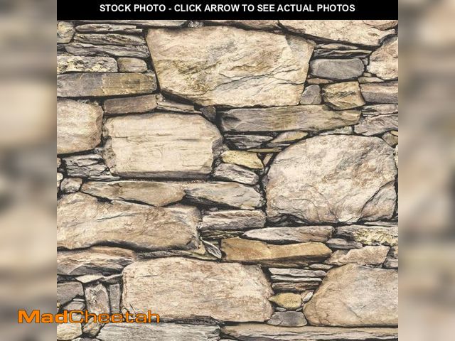 Lot 74-12530611 - NuWallpaper Hadrian Stone Wall Vinyl Peel &amp; Stick Wallpaper Roll (Covers 30.75 Sq. Ft.) - UNUSED