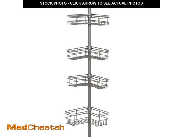 Lot 74-13667704 - Glacier Bay Tension Pole Corner Shower Caddy in Satin Nickel - UNUSED