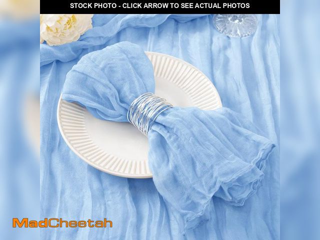 Lot 74-12214911 - DeZerlor 50 Pack Light Blue Cheesecloth Napkins Washable Summer Blue Cloth Napkins Set of 50 Boho Co...