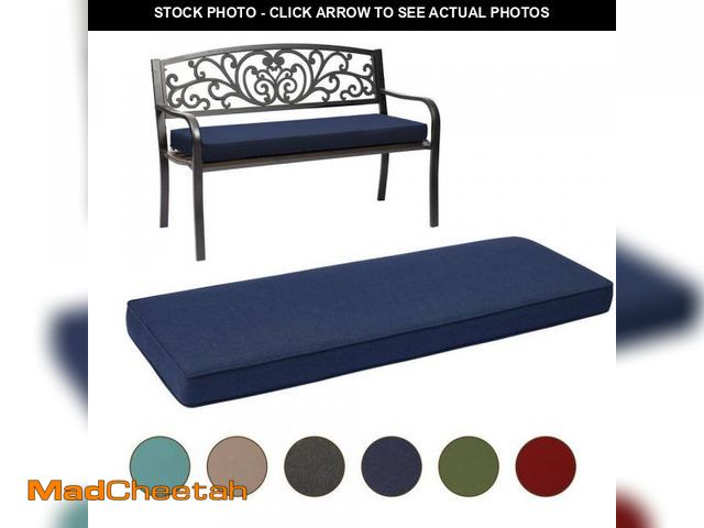 Lot 74-12419364 - Aoodor 46.5 in. x 17.7 in. x 3 in. Outdoor Bench Cushion Seat Pads with Removable Cover in Dark Blue...