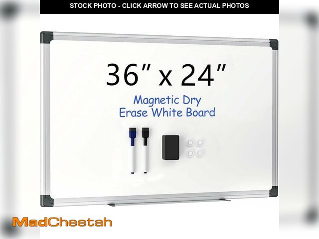 Lot 74-13419237 - VUSIGN 36" x 24" Magnetic Whiteboard for Wall, Dry Erase Board with Silver Aluminum Frame, Hanging W...