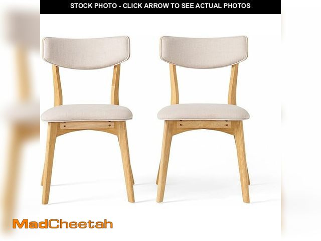 Lot 74-12759982 - Dining Chairs Set of 2, Mid-Century Modern Upholstered Armless Chair w/Seat Cushion, Padded Backrest...