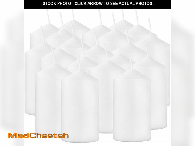 Lot 74-14434189 - YOROXRG 2"x4" High White Pillar Candles, Set of 20 Unscented. Bulk Buy. Ideal for Halloween, Wedding...