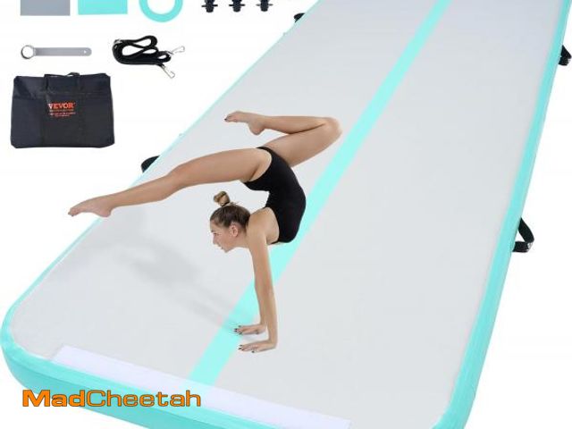 Lot 74-12138119 - VEVOR Gymnastics Air Mat, 4 inch Thickness Inflatable Track with Electric Pump, Training Mats for Ho...