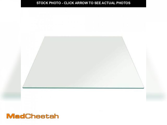 Lot 74-14356202 - Fab Glass and Mirror 36 in. Clear Square Glass Table Top 1/2 in. Thick Flat Polished Tempered Radius...