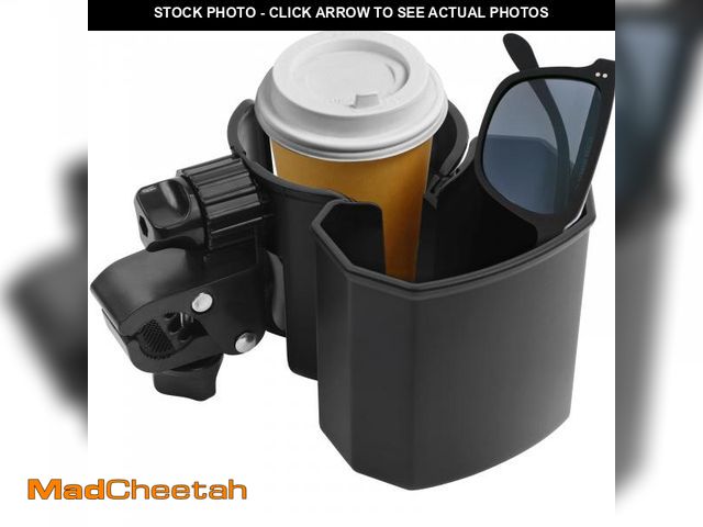 Lot 74-12443702 - Universal Stroller Cup Holder with Phone Holder, 360ÃÂ° Rotatable Strong Clip, Big Storage Space fo...
