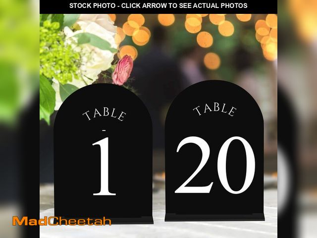 Lot 74-14298520 - JOYIT Arch Wedding Table Numbers 1-20 with Stands Ã¢â¬â Double-Sided Printed 5" X 7" Acrylic Tabl...