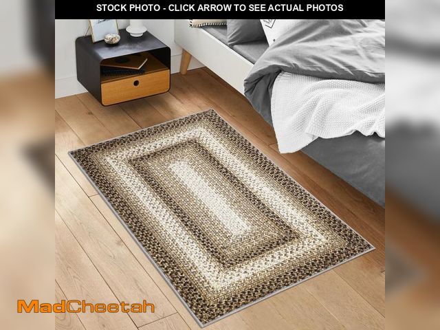 Lot 74-12312398 - ROYHOME 2x3 Small Area Rug Modern Floor Cover Braided Print Door Mat Boho Rug Washable Rug Geometric...