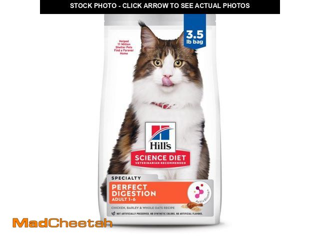 Lot 74-12257442 - Hill's Science Diet Perfect Digestion, Adult 1-6, Digestive Support, Dry Cat Food, Chicken, Brown Ri...