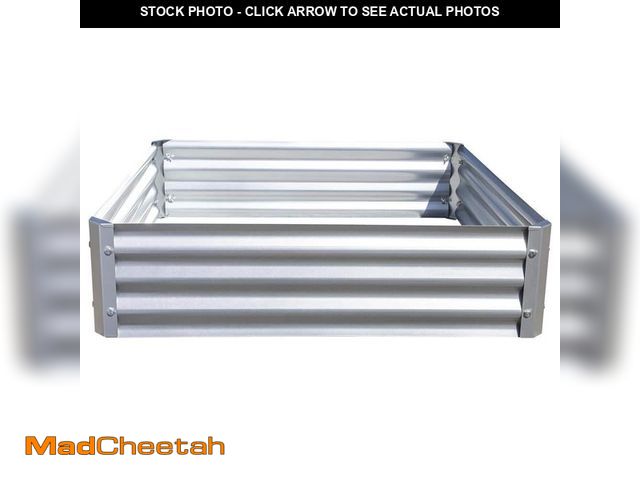 Lot 74-14311643 - Arrow 40 in. L x 40 in. W x 11 in. H Silver Galvanized Metal Raised Garden Bed - UNUSED