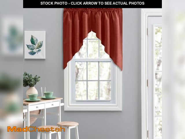 Lot 74-4973228 - Lisa Solid 36 in. L Polyester/Cotton Tailored Swag Valance in Red - 36"Hx56"Wx36"L (SINGLE VALANCE) ...