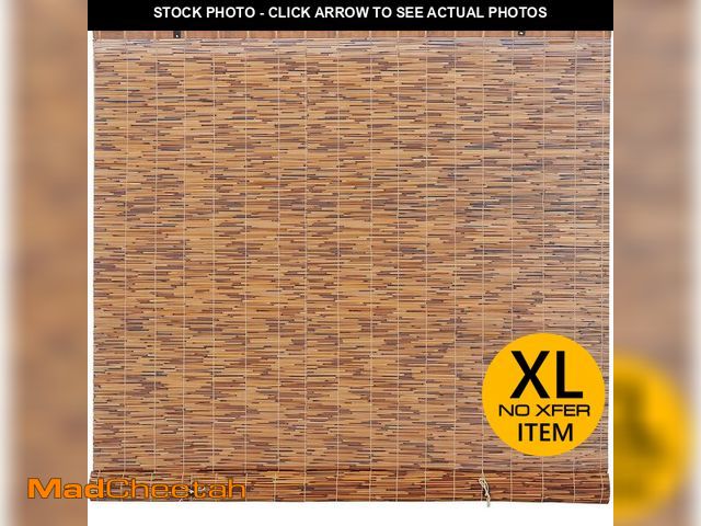 Lot 74-12786942 - FOREVER BAMBOO Light-Filtering Cord-Free Bamboo Reed Roll-Up Blind Shades for Windows Manual Roman B...