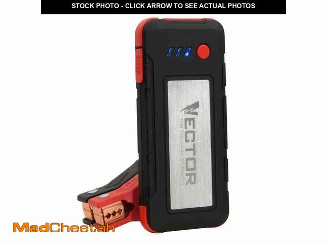 Lot 74-12558850 - VECTOR 1600 Peak Amp Automotive Lithium Jump Starter, Portable Power - 15W USB-A &amp; USB-C - UNUSE...