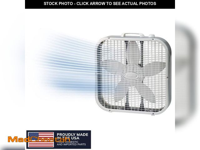 Lot 74-12989237 - *DIRTY* Lasko 20 in. 3 Speed Air Circulating Box Fan for Home in White with Save Smart Technology, 1...