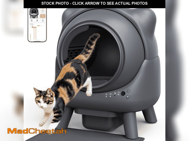 Lot 74-13765254 - FeelNeedy Self Claning Cat Litter Box, 65L Large Capacity Automatic Litter Box with App Control Moni...