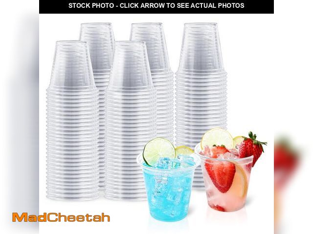 Lot 74-11547732 - BYSNOW 500 Pack 9 oz Clear Plastic Cups, Thickened Disposable Drink Clear Cups for Party, Higher Hea...