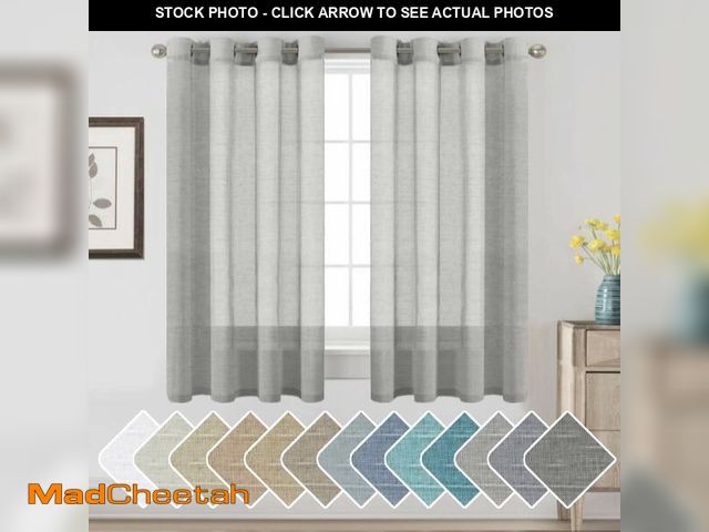 Lot 74-13543673 - H.VERSAILTEX Linen Curtains Flax Linen Blended Curtain Panels for Living Room/Bedroom Semi Sheer Pri...