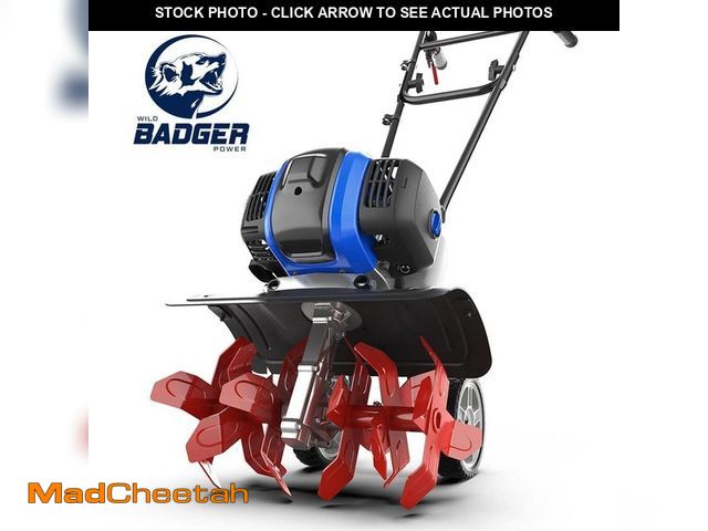 Lot 74-14075781 - *DIRTY/FOR PARTS ONLY* WILD BADGER POWER 15 in. 53cc 2-Cycle Gas Powered Push Garden Tiller Cultivat...