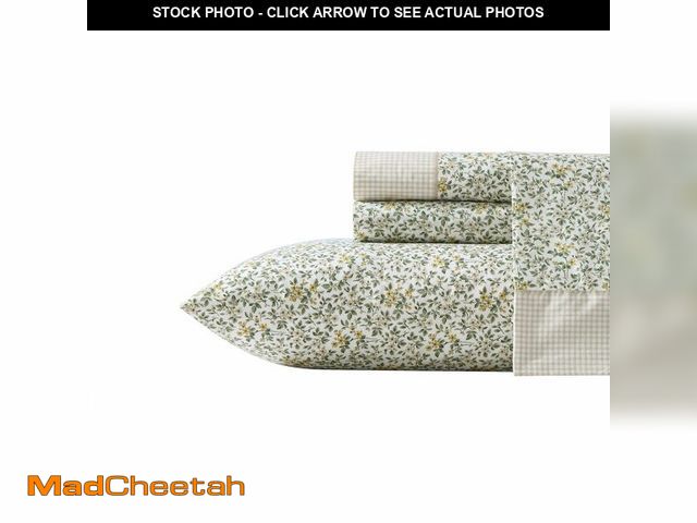 Lot 74-14477808 - Laura Ashley Ã¢â¬â Queen Size Sheet Set, Crisp &amp; Lightweight Cotton Percale Bedding with Fitt...