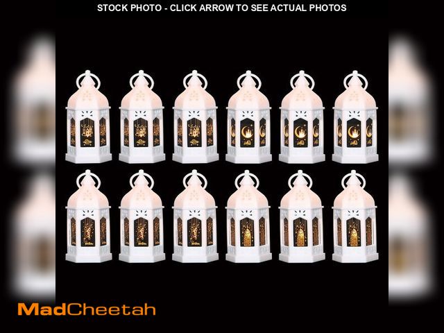 Lot 74-13571554 - LLQ Mini Ramadan Lantern (12Pcs-5in) - Moroccan Small Lanterns Decorative, Eid Mubarak Decorations f...