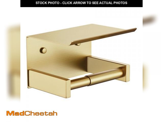 Lot 74-12308920 - KOKOSIRI Roll Paper Holder Spring Loaded Tissue Paper Holder Bathroom Toilet Roll Holder with Shelf ...