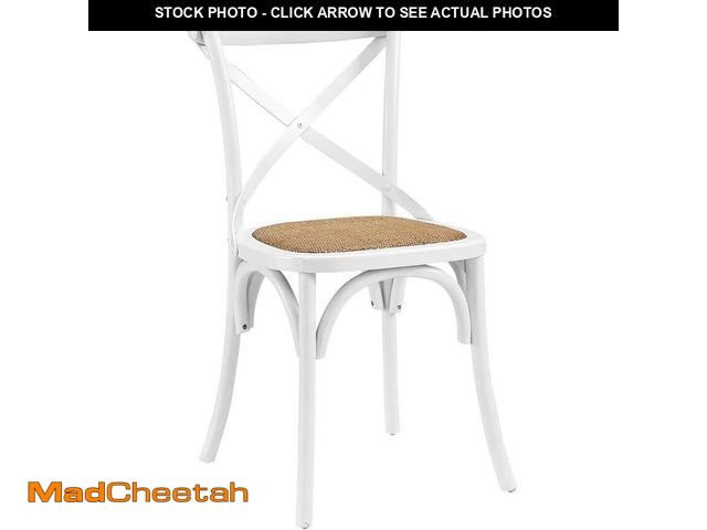 Lot 74-12869733 - (PIECE BROKEN ON BACK ) MODWAY Gear White Dining Side Chair - UNUSED