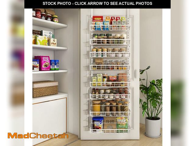 Lot 74-12714684 - Mefirt Over The Door Pantry Organizer, Wall Mount Spice Rack, Pantry Hanging Storage and Organizatio...