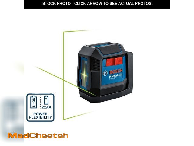 Lot 74-12803977 - *DIRTY* Bosch 65 ft. Dual Power Battery Green Beam Self-Leveling Cross-Line Laser Level with Lithium...