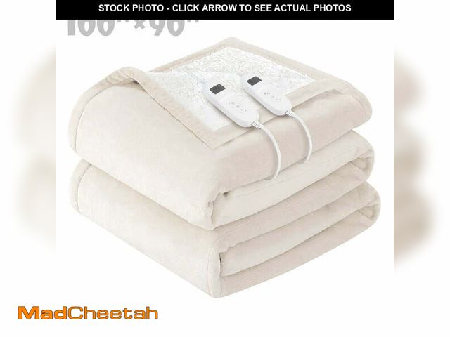 Lot 74-12890183 - COWIN Electric Blanket King Size,Flannel and Shu velveteen Heated Blanket with 10 Heating Levels &am...