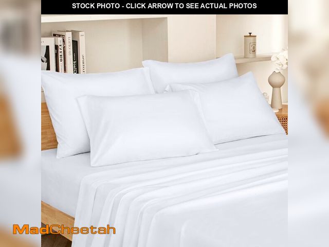 Lot 74-14209615 - HOMEIDEAS Full Size Bed Sheets - 6 Piece Set (White) - Extra Soft Brushed Microfiber 1800 Bedding Sh...