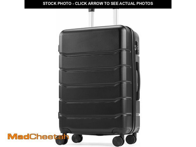 Lot 74-12544281 - OLIXIS Central Hardside Expandable Luggage with Spinner Wheels, Black, 24 in - UNUSED