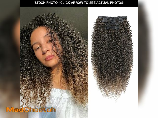 Lot 74-12699745 - Curly Clip in Hair Extensions for Black Women 6PCS Protein Silk Kinky Curl Hair Extensions, Soft Nat...