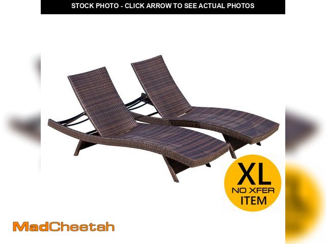 Lot 74-14280226 - Noble House Salem Multi-Brown 2-Piece Wicker Outdoor Patio Chaise Lounge - UNUSED