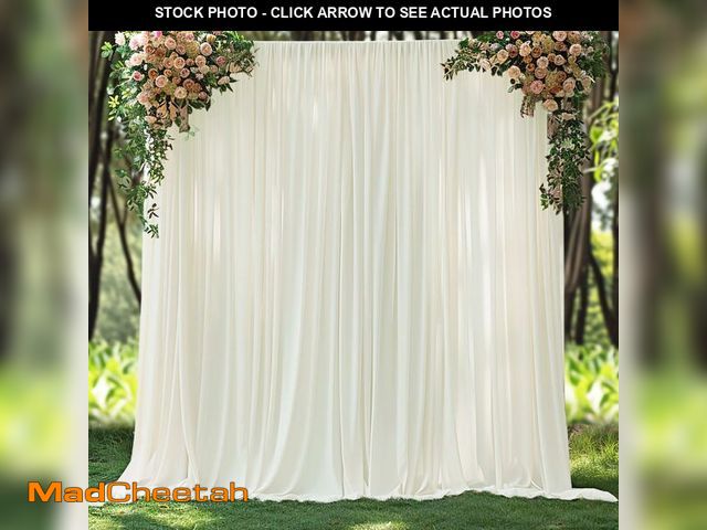 Lot 74-12708081 - 10x10ft Wrinkle Free Ivory Backdrop Curtain for Parties Soft Fabric Drapes Wedding Ivory Curtain Bac...