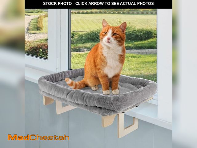 Lot 74-14067153 - Cat Bed for Window Sill - Cat Window Perch with Bolster and Removable Washable Cover - Window Hammoc...