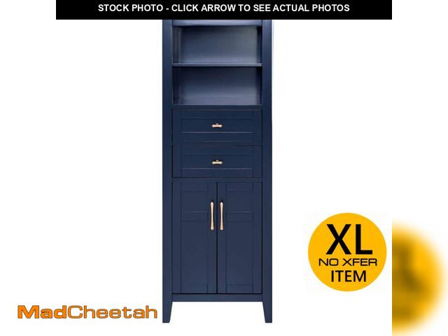 Lot 74-14312295 - Home Decorators Collection Sturgess 23 in. W x 16 in. D x 62 in. H Blue Freestanding Linen Cabinet -...