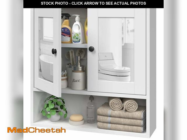 Lot 74-12781241 - JOZ Medicine Cabinet With Mirror Bathroom Organizer, Double Door Wall Mounted Storage Mirror Cabinet...