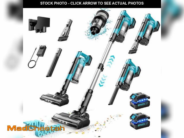 Lot 74-12849834 - Amiluo Cordless Vacuum Cleaner, 600W/60KPA 70mins Brushless Vacuum Cleaners for Home, 8000mAh Batter...
