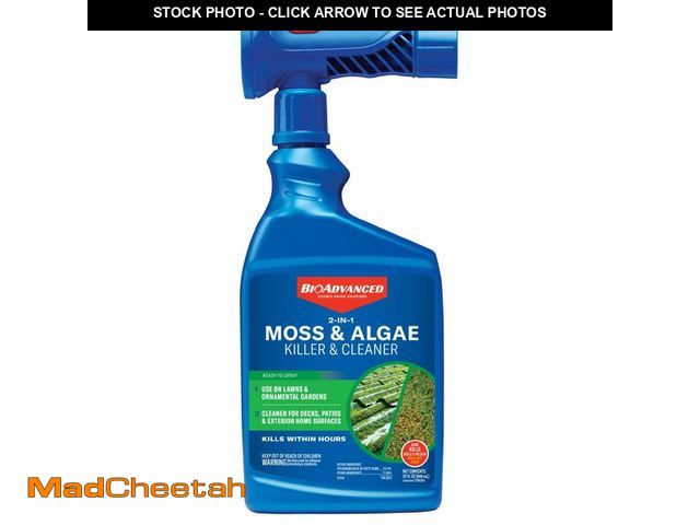 Lot 74-14265176 - BioAdvanced 2-in-1 Moss and Algae Killer for Lawns, Moss Killer for Roofs, Patios, Decks, and Deck C...