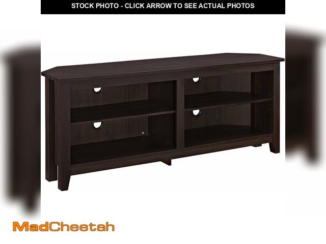 Lot 74-13073533 - Walker Edison Maxwell Classic 2 Shelf Corner TV Stand for TVs up to 65 Inches, 58 Inch, Espresso - U...