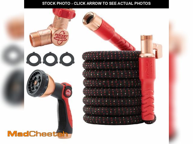 Lot 74-14271301 - Pocket Hose Ballistic 50 FT Expandable Garden Hose w/Pocket Pivot Swivel Connector, Anti-Burst Sleev...