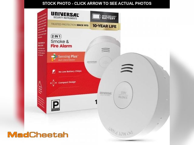 Lot 74-12492662 - Universal Security Instruments 10-Year Battery Powered Mini Smoke and Fire Detector with Photoelectr...